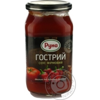 Соус гострий фірмовий Руна 485г купити, ціни на МегаМаркет - фото 1