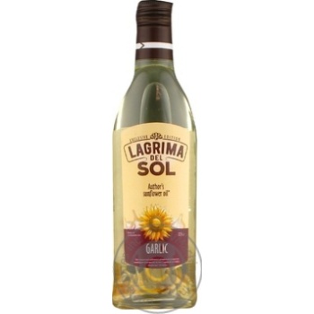 Олія соняшникова Lagrima del Sol часник 225мл купити, ціни на МегаМаркет - фото 1