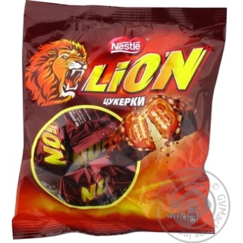 Конфеты Nestle Lion с карамелью Стандарт пакет 182г купить, цены на МегаМаркет - фото 1