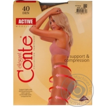 Tights Conte natural polyamide for women 40den 3size - buy, prices for MegaMarket - photo 1