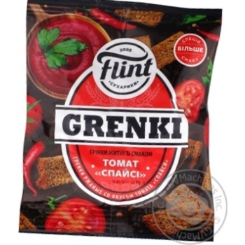 Гренки Flint Grenki ржаные со вкусом томата Спайси 70г купить, цены на МегаМаркет - фото 2