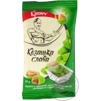 Арахис Козацька слава в хрустящей оболочке жареный соленый со вкусом васаби 55г купить, цены на МегаМаркет - фото 1