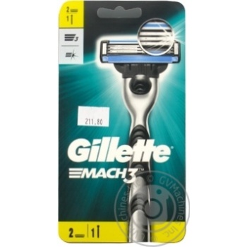 Станок Gillette Mach3 з 2 змінними картриджами купити, ціни на МегаМаркет - фото 1