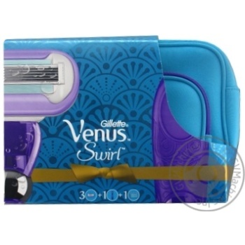 Подарочный набор Venus Swirl Бритва + 2 сменные кассеты + Косметичка - купить, цены на МегаМаркет - фото 1