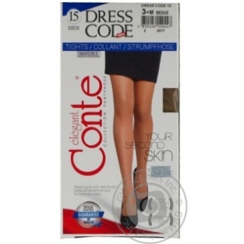 Tights Conte beige deniers for women 15den 3size - buy, prices for MegaMarket - photo 1