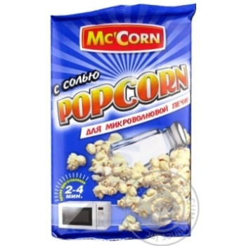 Попкорн McCorn З сіллю для мікрохвильовки 90г купити, ціни на МегаМаркет - фото 1