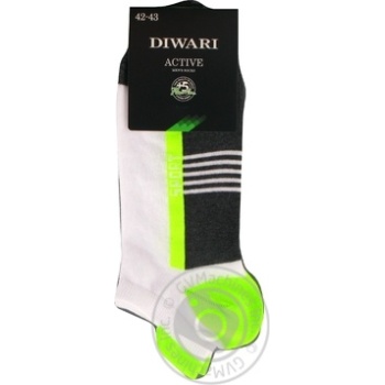 Diwari Active Ultrashort Men's Socks s.27 083 dark gray-light green 16C-72SP - buy, prices for - photo 1