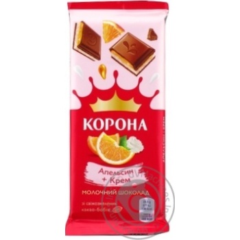 Шоколад Корона апельсин + крем молочный 85г - купить, цены на Чудо Маркет - фото 1