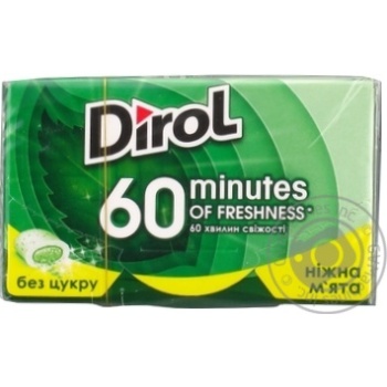 Жевательная резинка Dirol 60 minutes нежная мята 18г купить, цены на МегаМаркет - фото 1