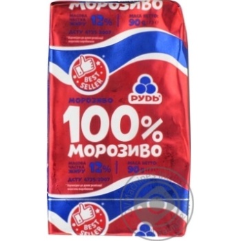 Морозиво Рудь 100% брикет 90г купити, ціни на МегаМаркет - фото 1