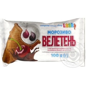 Ice-cream Laska with chocolate waffle cup 12% 100g - buy, prices for MegaMarket - photo 1