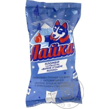 Ice-cream Laika Plombir with condensed milk 70g - buy, prices for MegaMarket - photo 1