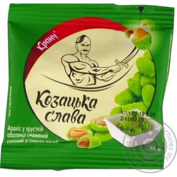 Snack peanuts Kozatska slava wasabi salt 30g - buy, prices for MegaMarket - photo 1