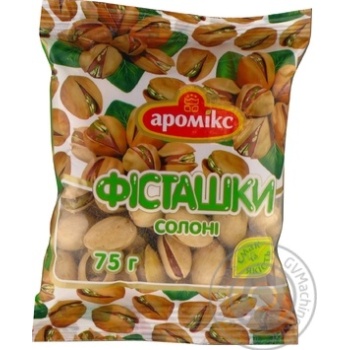 Snack pistachio Aromix salt salt 75g sachet - buy, prices for MegaMarket - photo 1