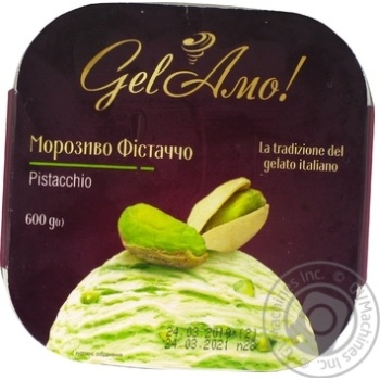 Морозиво Gel’Amo Фістаччо 600г купити, ціни на МегаМаркет - фото 1