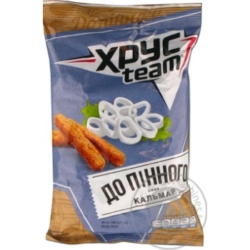 Сухарики ХрусTeam со вкусом кальмара 70г купить, цены на МегаМаркет - фото 4