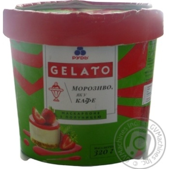 Мороженое Рудь Gelato Маскарпоне с клубникой молочное в ведре 320г - купить, цены на NOVUS - фото 3