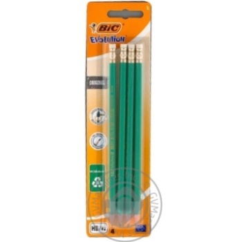 Pencil Bic Evolution plastic 4pcs - buy, prices for MegaMarket - photo 1