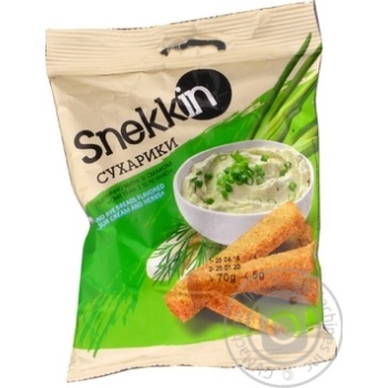 Snack Snekkin rye-wheat with taste of sour cream 70g - buy, prices for MegaMarket - photo 1