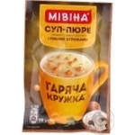 Суп-пюре грибний Мівіна Гаряча кружка з грінками 15г
