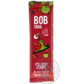 Цукерки Bob Snail яблучно-вишневий страйп 14г купити, ціни на МегаМаркет - фото 1