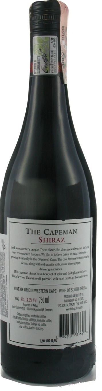 

Вино The Capeman Shiraz красное сухое 14% 0,75л