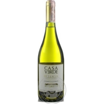 Casa Verde Ressrve Chardonnay white dry wine 13.5% 0,75l - buy, prices for MegaMarket - photo 1