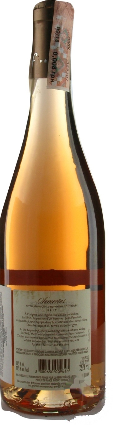 

Вино Ferraton Pere & Fils Samorens Rose Cotes du Rhone розовое сухое 13,5% 0,75л