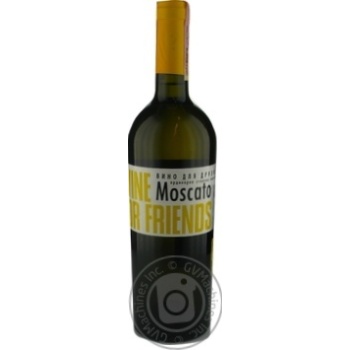 Wine For Friends Moscato White Semi Sweet Wine 9-13% 0.75l - buy, prices for ULTRAMARKET - photo 1