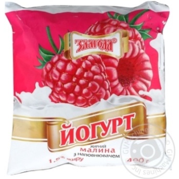Yogurt Zlagoda raspberry chilled 1.5% 400g - buy, prices for MegaMarket - photo 1