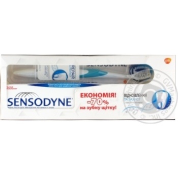 Зубна паста Sensodyne Відновлення та захист 75мл+3/щ купити, ціни на МегаМаркет - фото 1