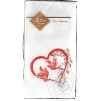 Luxy Mini Doves and Hearts Napkins 33x33cm 3layers 20pcs - buy, prices for ULTRAMARKET - photo 1