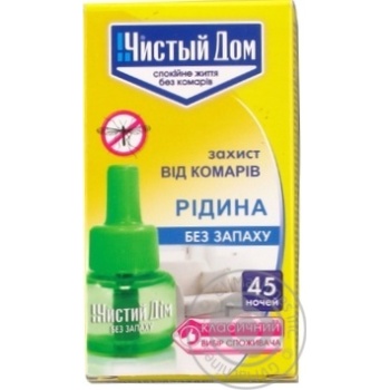 Рідина Чистий Дім від комарів 45 ночей 80шт - купити, ціни на МегаМаркет - фото 1