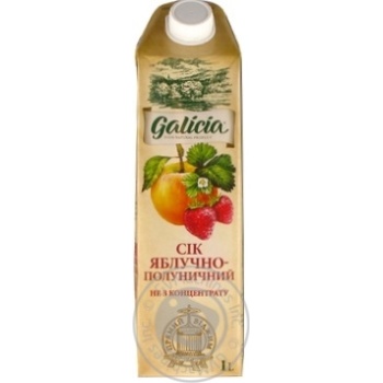 Сік Galicia яблучно-полуничний 1л купити, ціни на МегаМаркет - фото 1