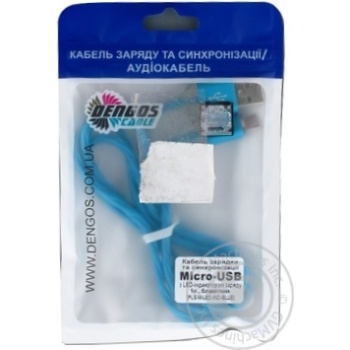Dengos Charging and Sync Cable Micro-USB Round 1m PLS-M-LED-IND-Blue - buy, prices for - photo 1