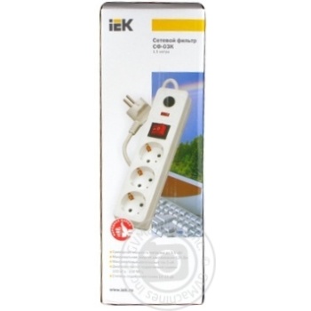 IEC Extension Cable With Grounding And Switch on 3 Sockets 1.5m - buy, prices for - photo 2