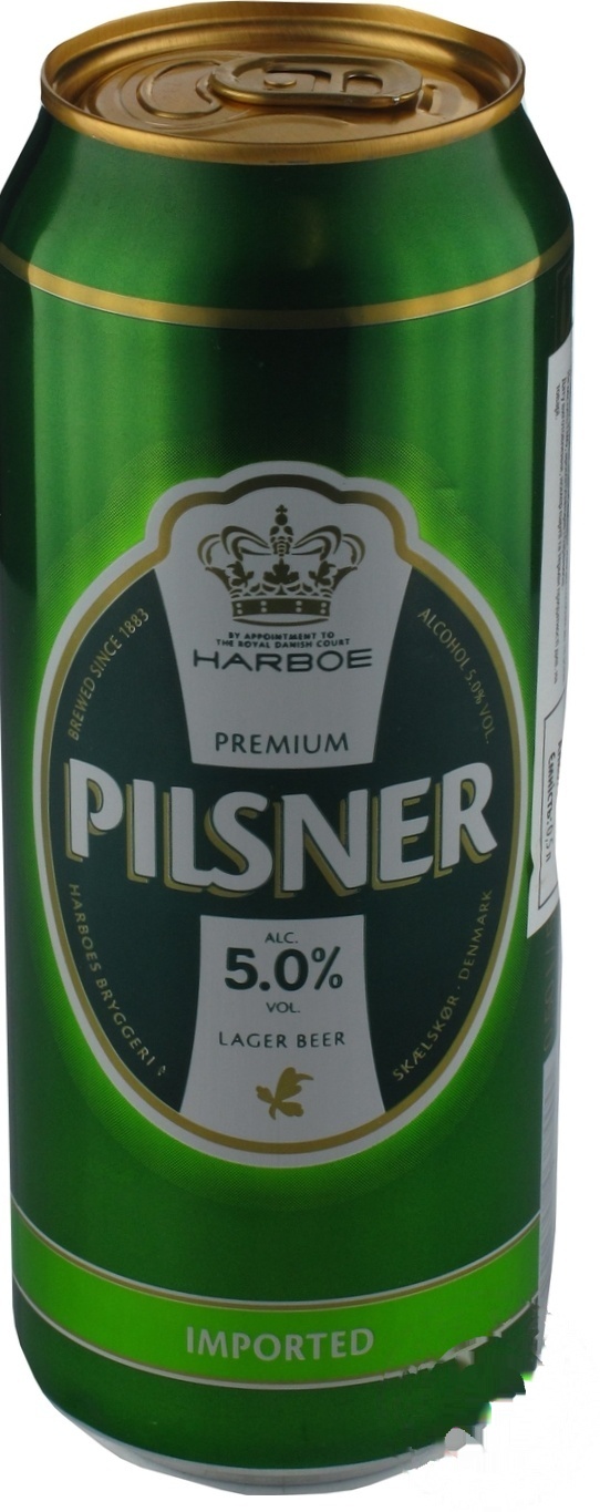 

Пиво Harboe Pilsener светлое ж/б 5% 0.5л