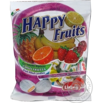 Леденцы Liking Happy Fruits Фруктовый микс 125г - купить, цены на ULTRAMARKET - фото 1