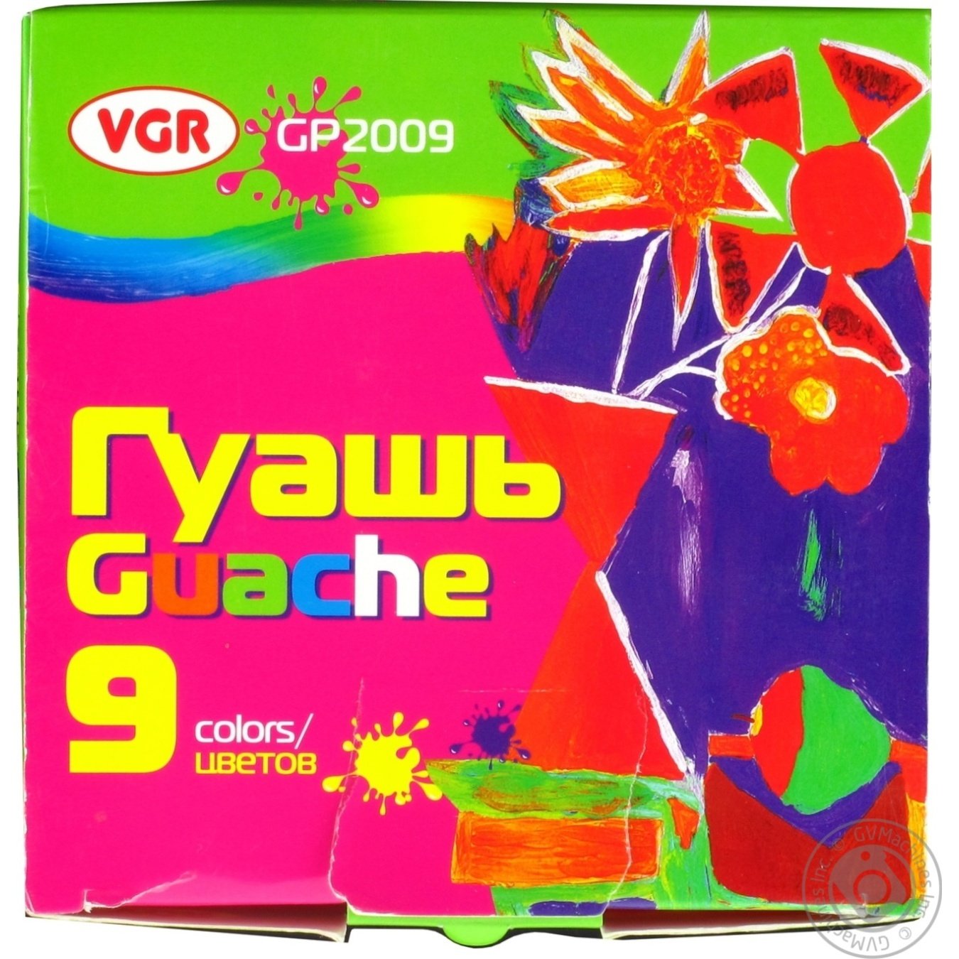 

Фарби гуашеві в баночках VGR 9 кол.*20мл арт. GP2009