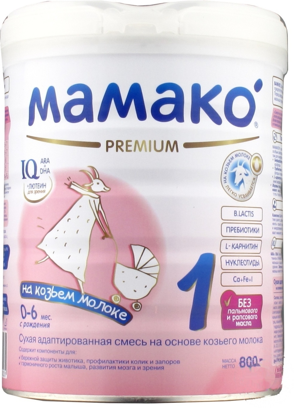 

Смесь Мамако 1 Премиум сухая на основе козьего молока для детей с рождения до 6 месяцев 800г