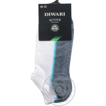 Носки мужские Diwari Active ультракороткие р.25 044 белый-джинс 15С-44СП Носки мужские Diwari Active ультракороткие р.25 044 белый-джинс 15С-44СП - купить, цены на - фото 1