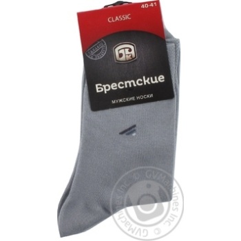 Brestskie Classic Gray Men's Socks 25s - buy, prices for - photo 1
