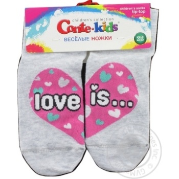 Шкарпетки Conte-kids Веселі Ніжки дитячі світло-сірі 22р - купити, ціни на - фото 1