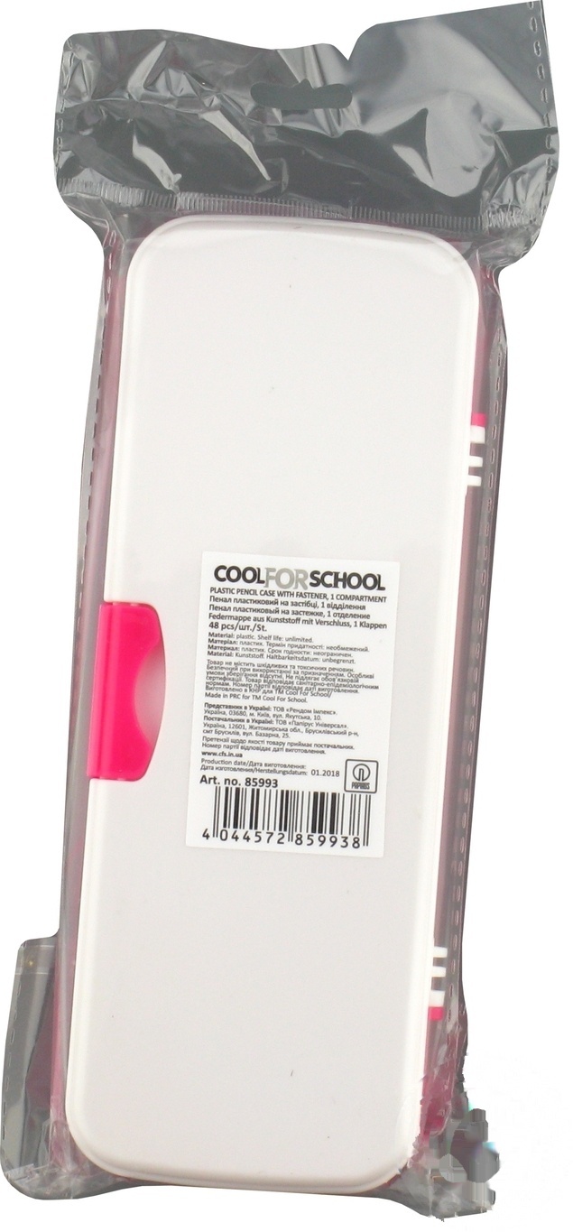 

Пенал Cool For School Pink пластиковый с застежкой 8012 CF85993