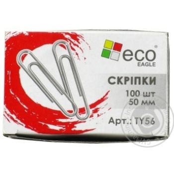 Скріпки нікельовані 50мм 100шт - купити, ціни на МегаМаркет - фото 1