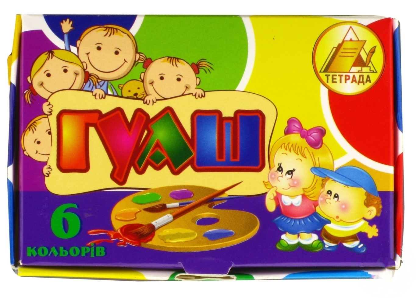 

Краска гуашь Тетрада 6цветов 70г