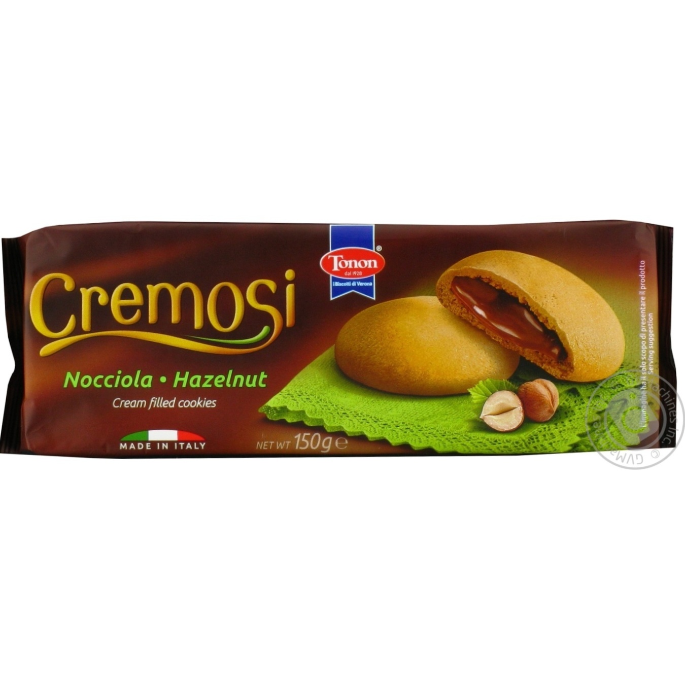 

Печенье Tonon Cremosi с кремовым наполнителем с лесным орехом 150г