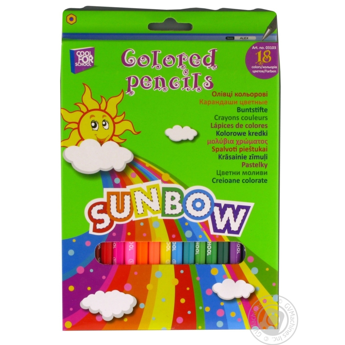 

Карандаши Cool for School Sunbow 18 цветов