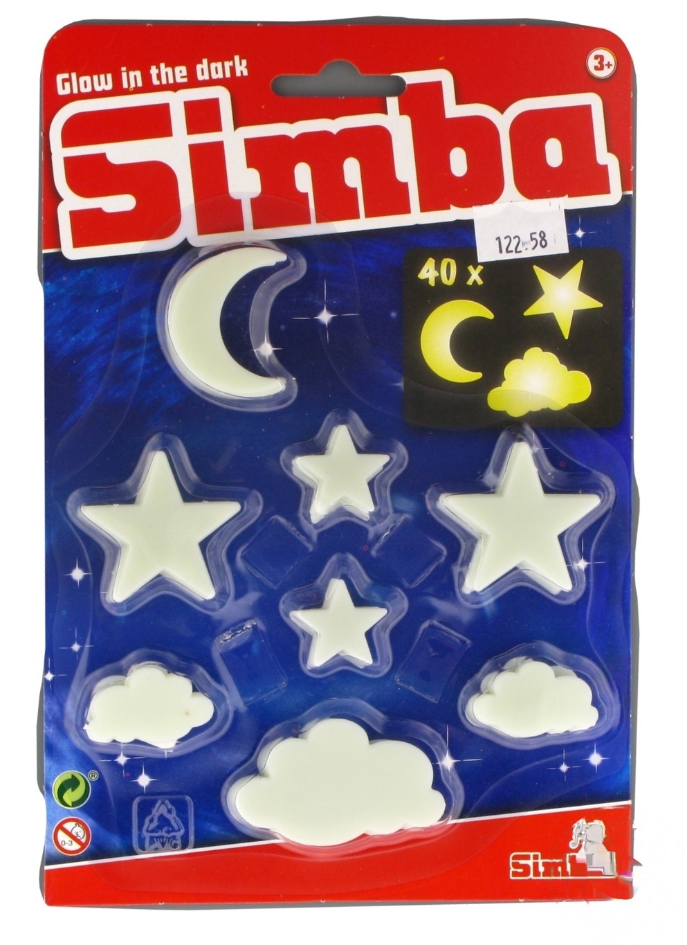 

Набор светящихся элементов Simba звезды, облака и месяцы 40шт