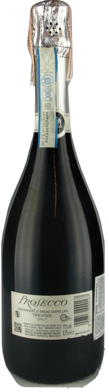 

Вино игристое Soligo Prosecco Treviso Brut белое брют 0,75л